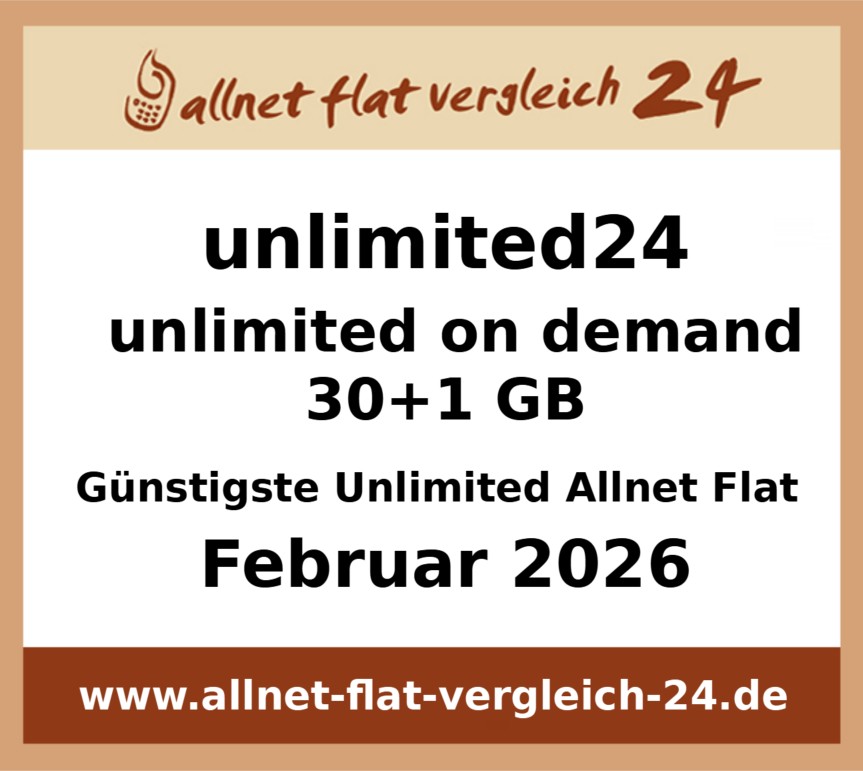 Siegel Günstigste Unlimited Allnet Flat - allnet-flat-vergleich-24.de