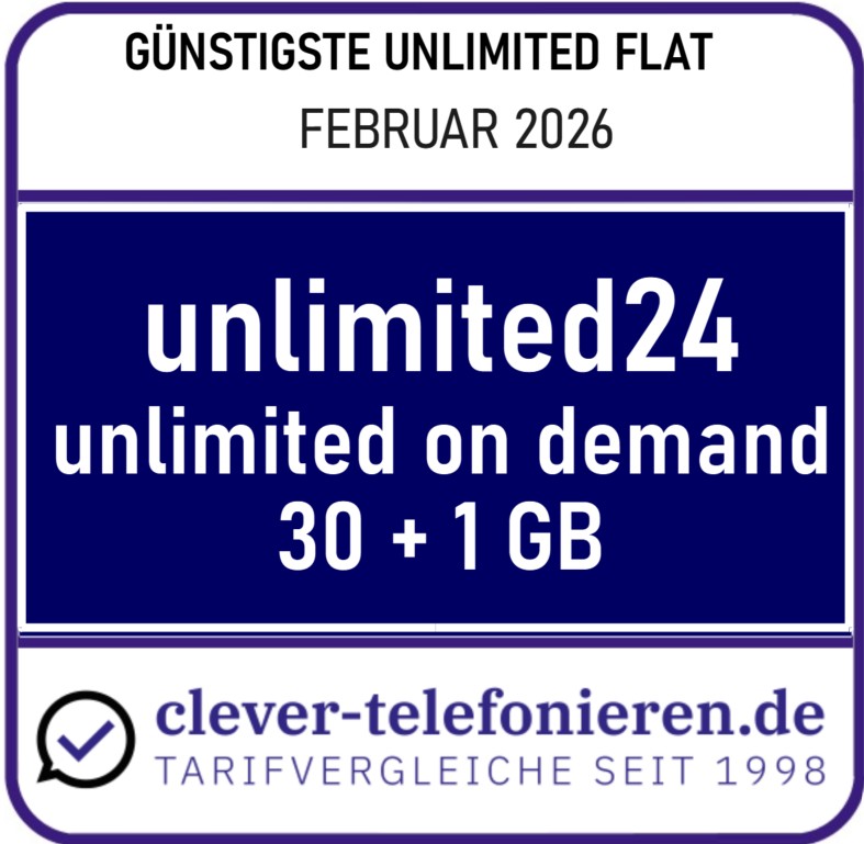 Siegel Günstigste Unlimited Flat - clever-telefonieren.de